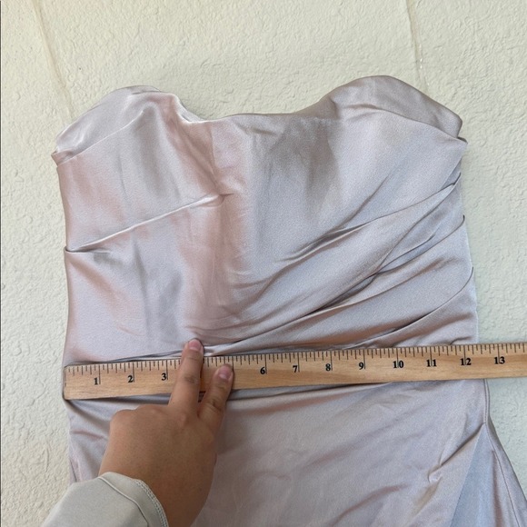 HOUSE OF CB 'Jasmine' Oyster Draped Strapless Corset Dress/Size S NWOT - Picture 11 of 13